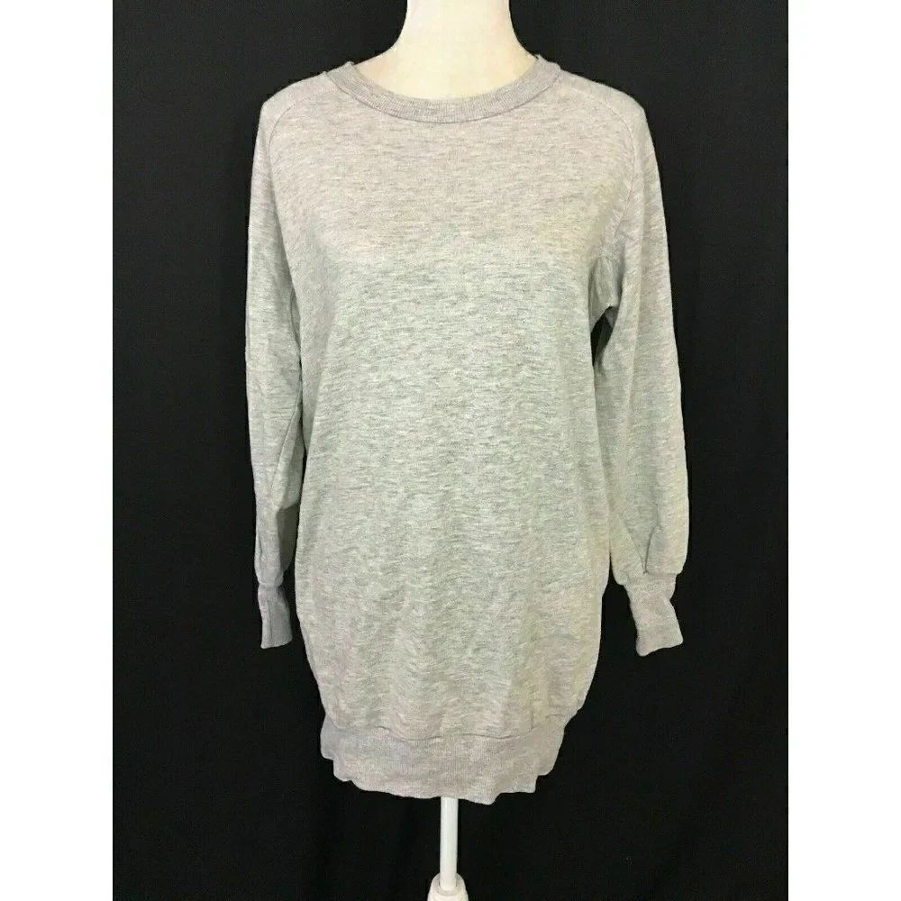 Zara WB Women’s Solid Gray Long Sleeve Long Sweater Sweatshirt Top Small